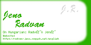 jeno radvan business card